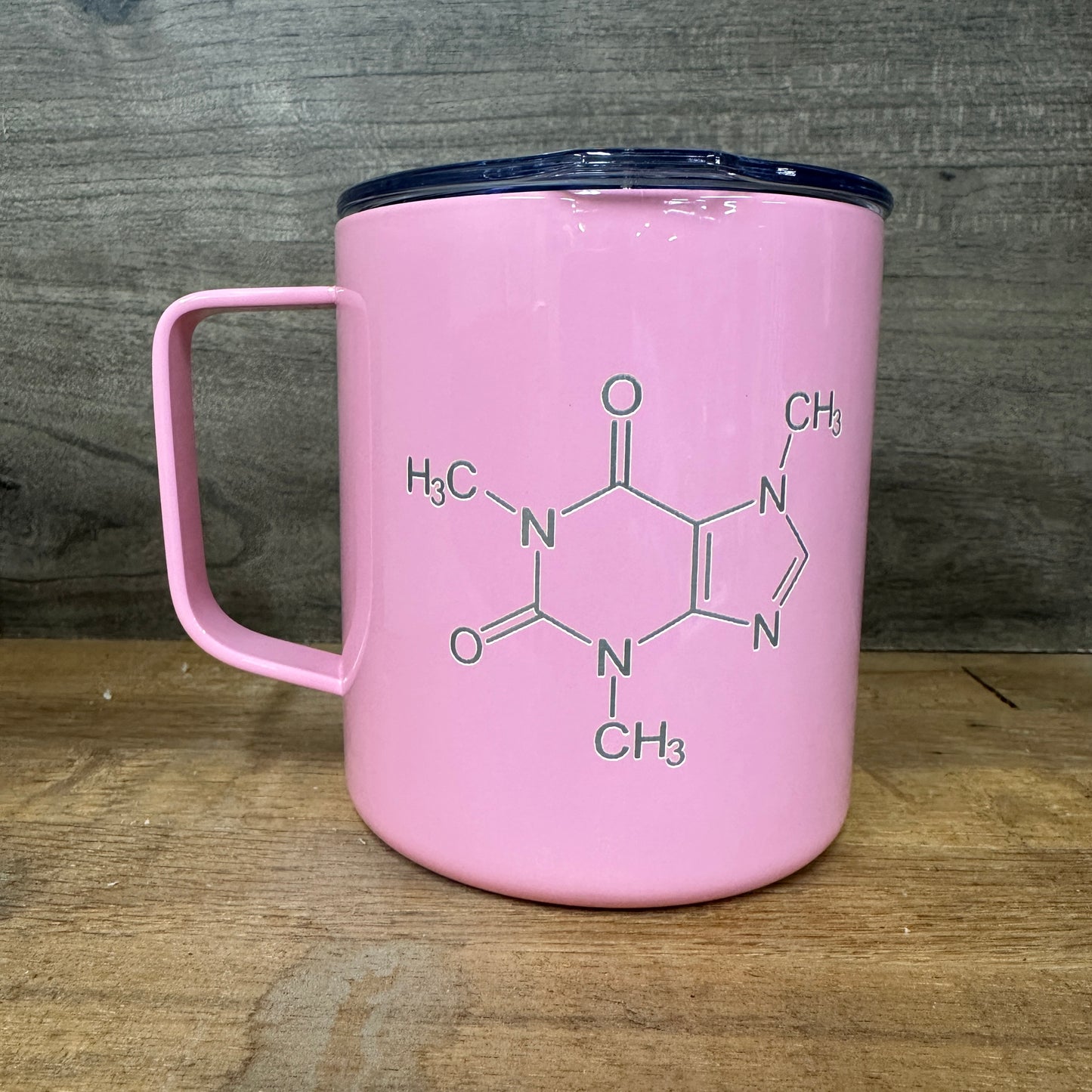 Caffeine molecule - 14oz Stainless Steel Pink