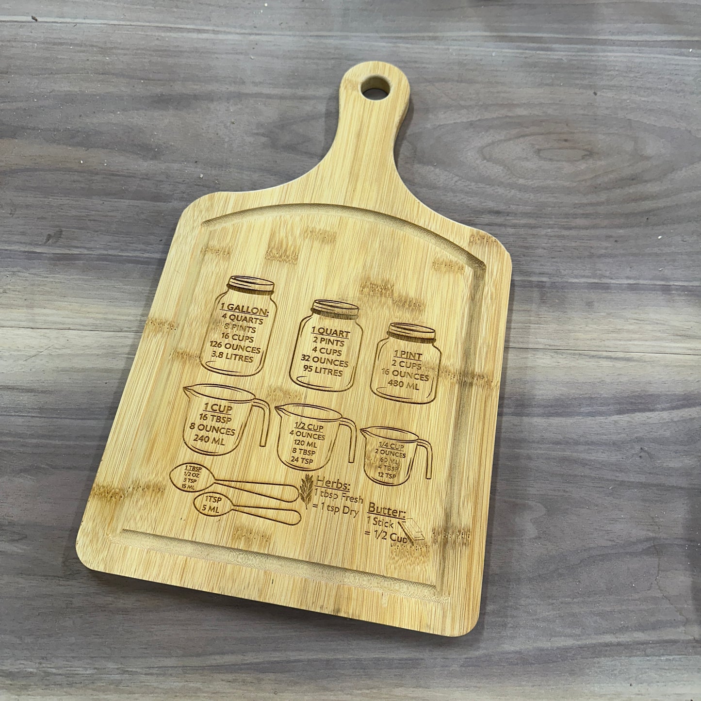 Kitchen Conversions - Bamboo Paddle Board 15.5x9